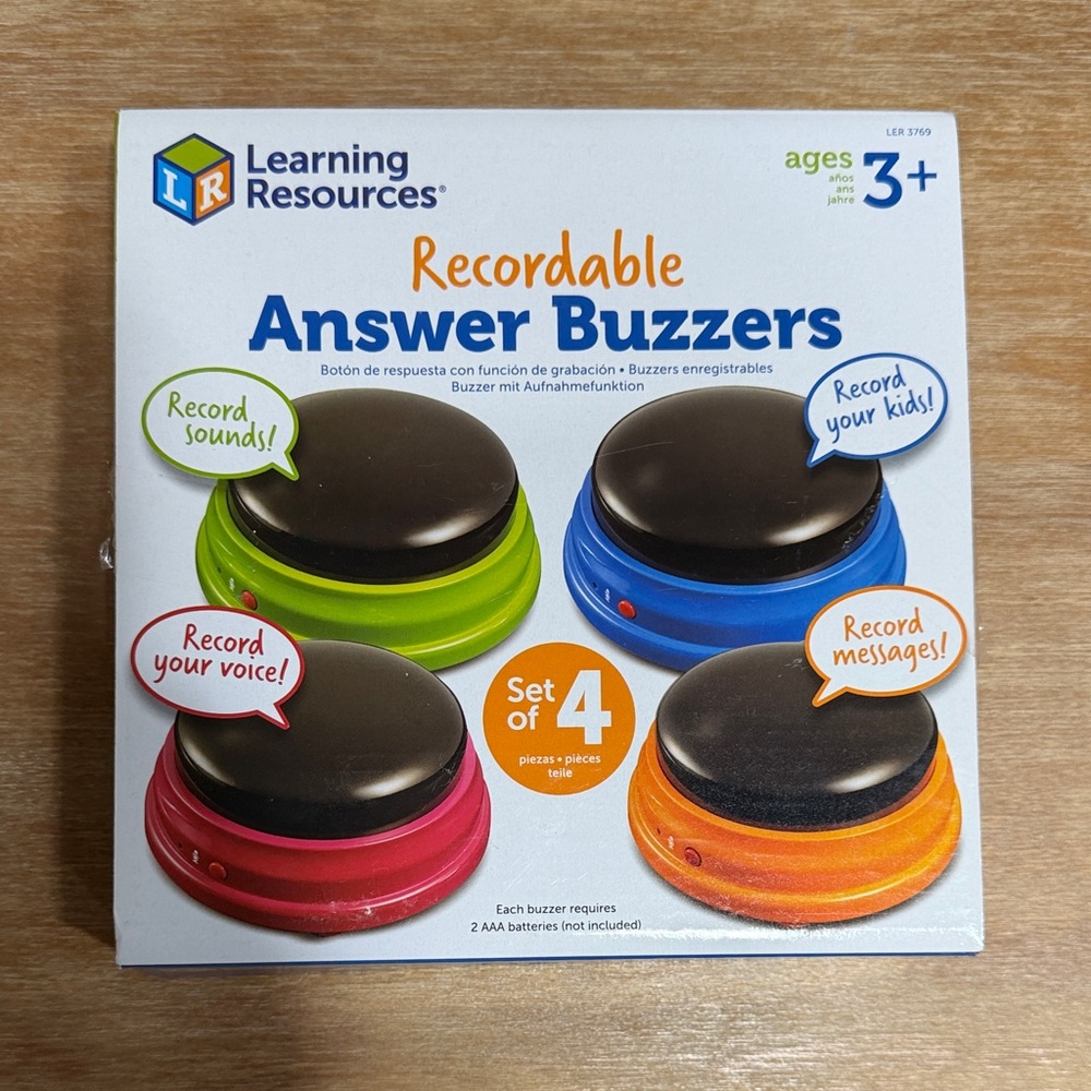 Learning Resources Recordable Answer Buzzers - Set of 4